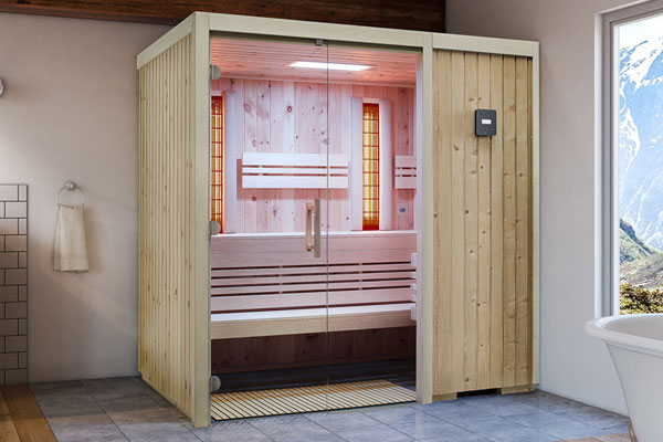 Sauna Optima Gerade mit Sole-Therme